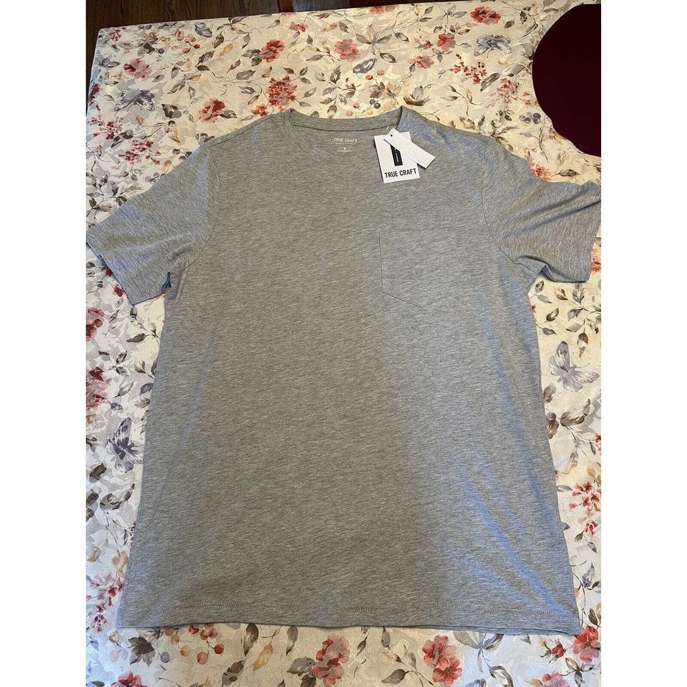 True Craft Lived In Tee Men’s Gray 100% Cotton‎ Short Sleeve T-Shirt Size M NWT